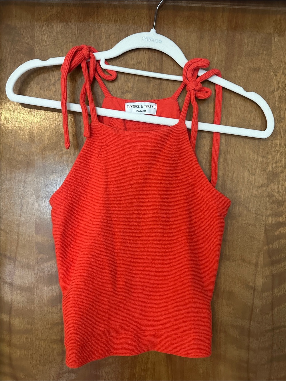 Madewell Bright Red Tie-Shoulder Ribbed Tank - XXS